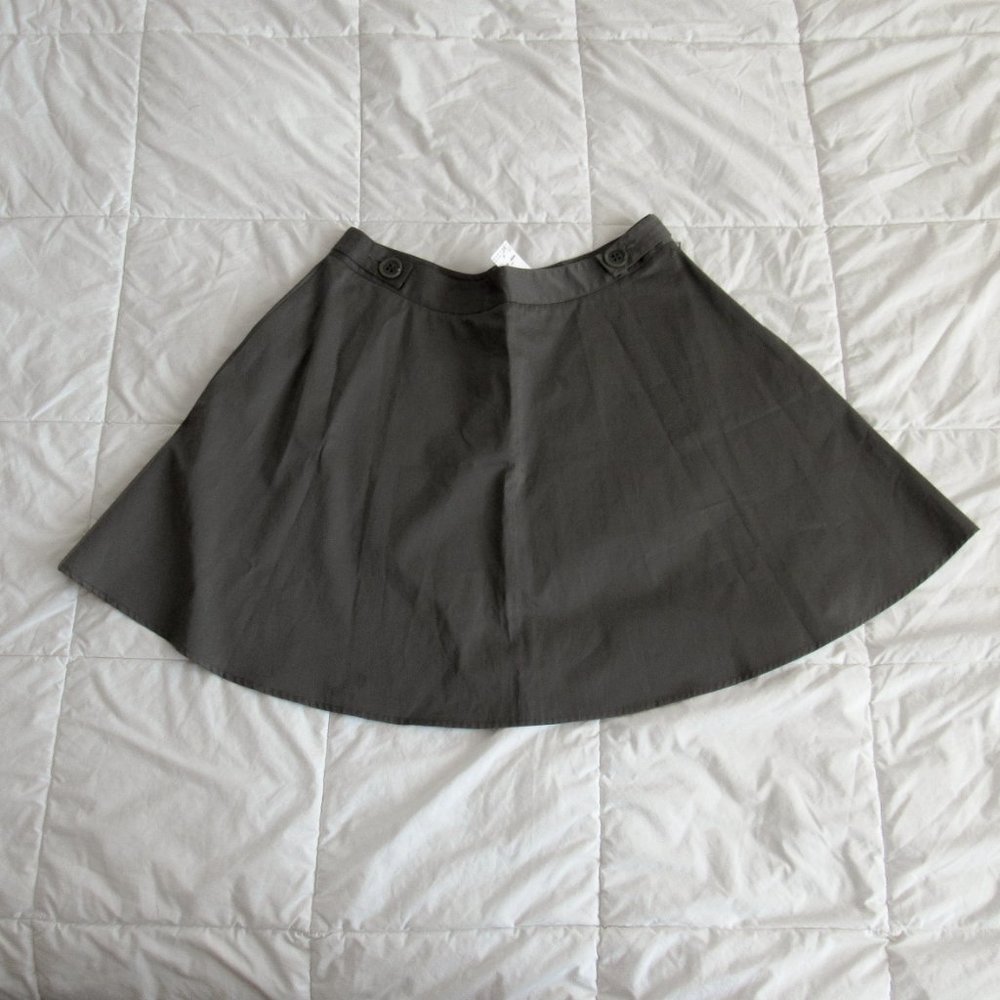 NWT! VINTAGE ULLA JOHNSON DESIGNER A LINE SKIRT SIZE-10 in Taupe Gray So Chic! - Picture 6 of 14